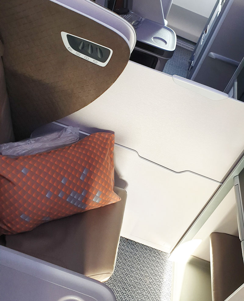 The middle Business Class Seats with the divider up