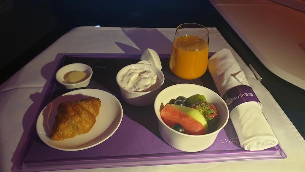 Virgin Business Class breakfast - Fruit Selection