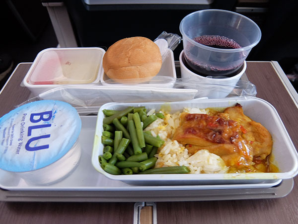 Cathay Pacific Premium Economy meal