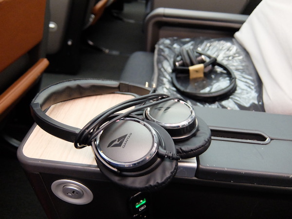 You are also given a pair of Qantas noise reducing headphones to use inflight.