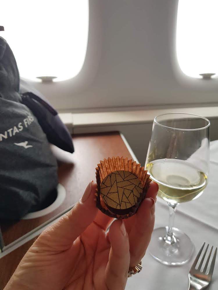 Artisan Chocolate served in Qantas First Class