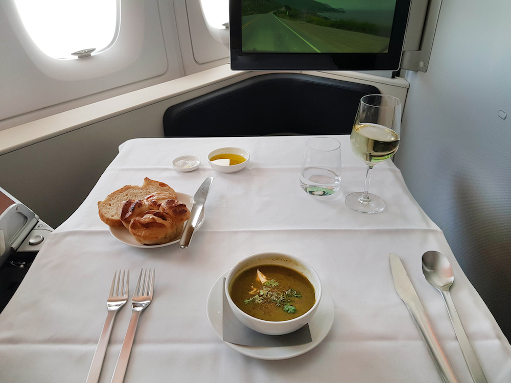Qantas First Class Soup Course