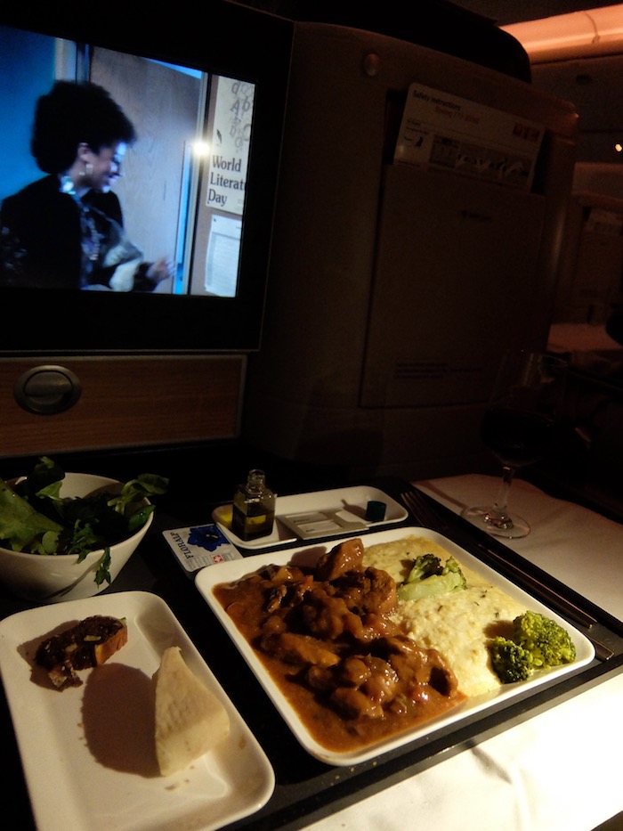 SWISS Business Class Main Course - Veal Ragout