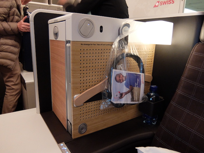 SWISS Business Class Throne Seat Console storage closed