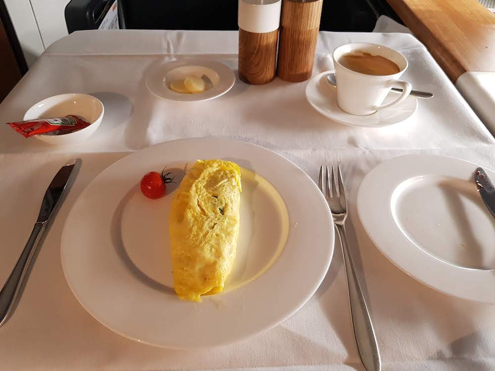 SWISS First Class Inflight Dining - Breakfast: Omelette
